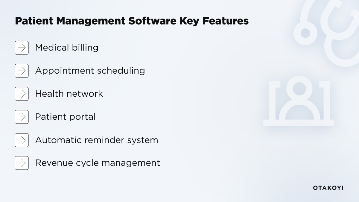 Patient Management Software Key Features