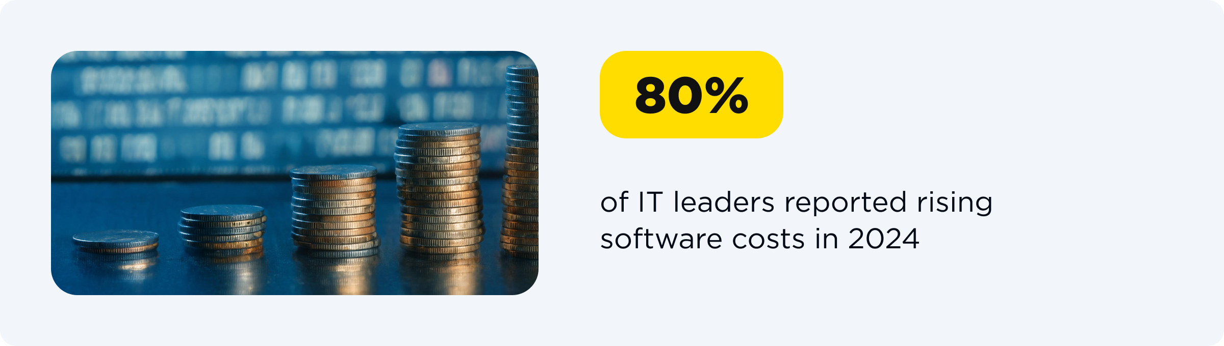 about 80% of IT leaders reported to have increasing software costs in 2024.