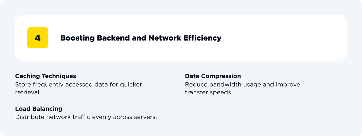 Backend and network optimization